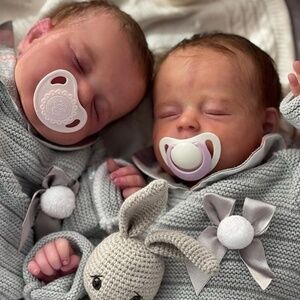 Twin silicone male baby boys